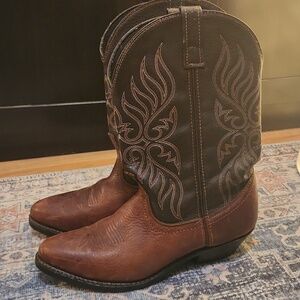Laredo Brown and Black Leather Western Boots